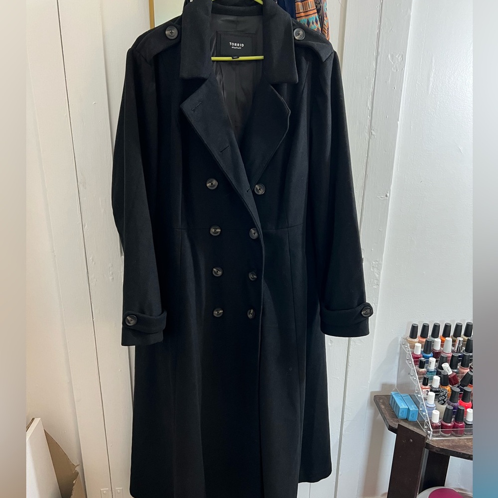 Black double breasted coat